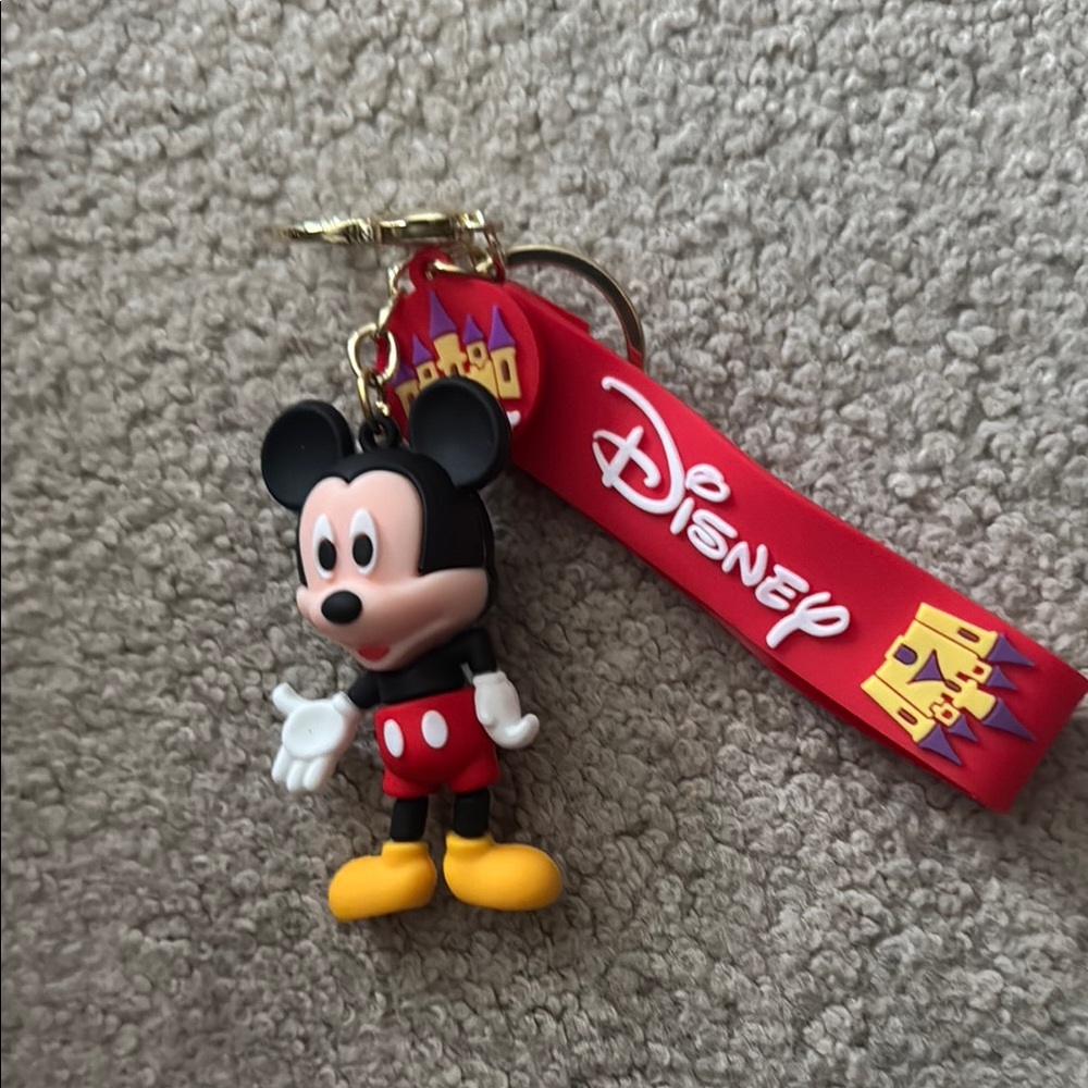 Disney Mickey Mouse Keychain with Red and Black Details